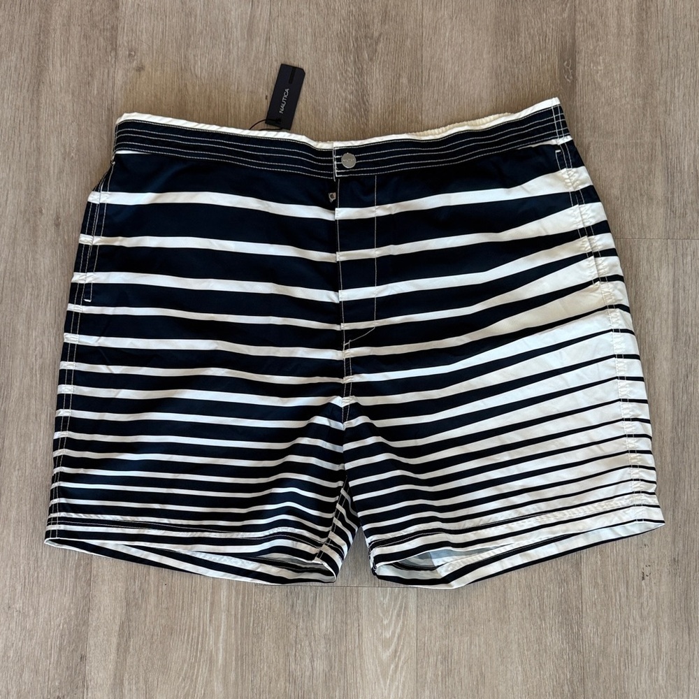 New Nautica Striped Navy and White Swimsuit